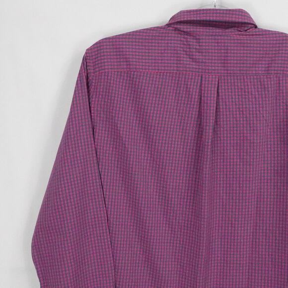 Vineyard Vines Shirt Mens Large Purple Blue Check Button Down Whale Logo Classic - Picture 9 of 16